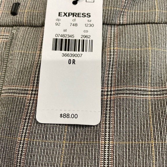 Express Editor Plaid Skinny High Rise Pant NWT Size 0L - Picture 7 of 11